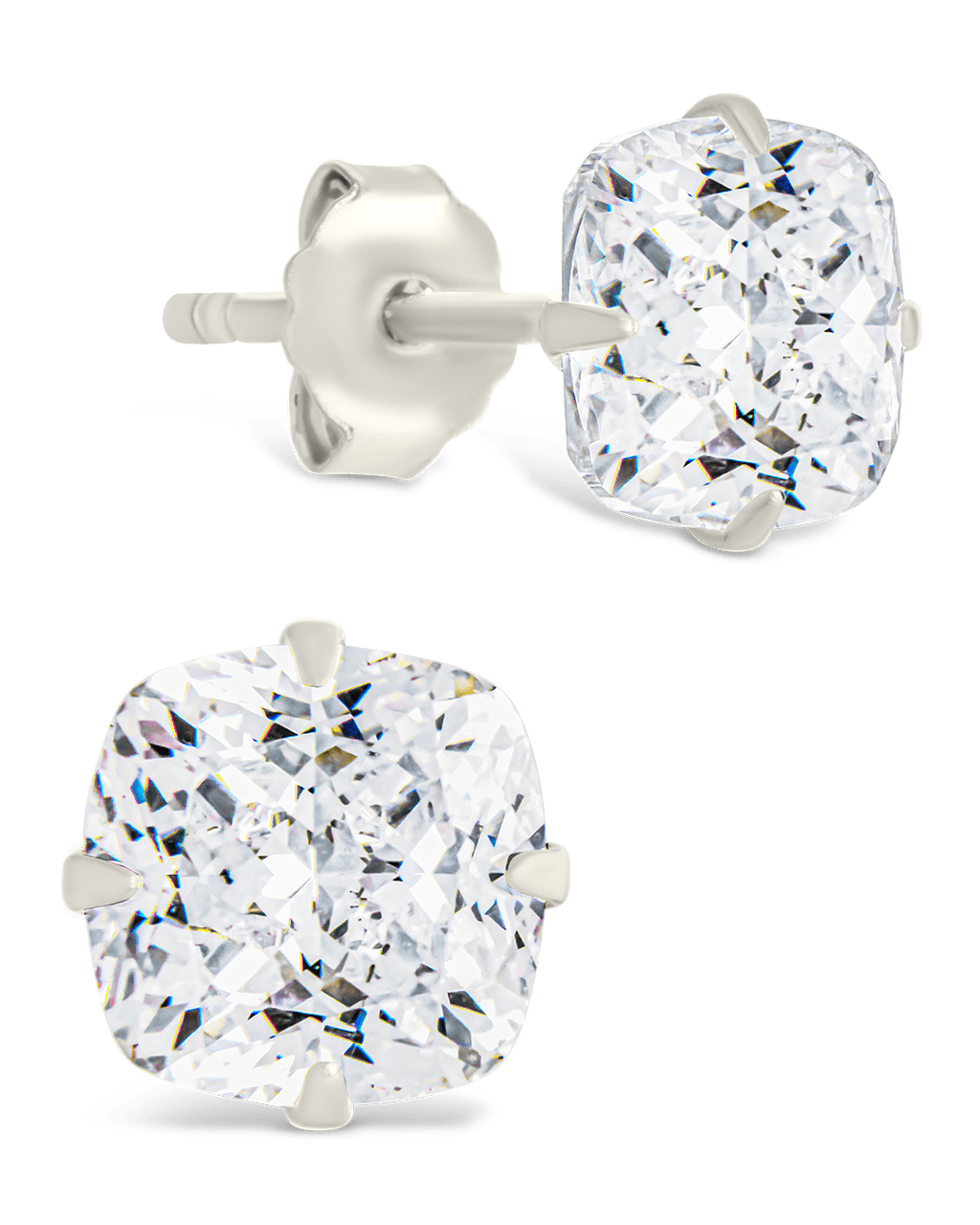 Cushion Cut Prong Set Stud Earrings