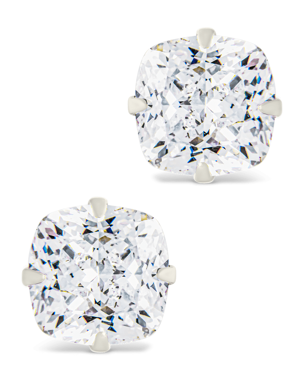 Cushion Cut Prong Set Stud Earrings