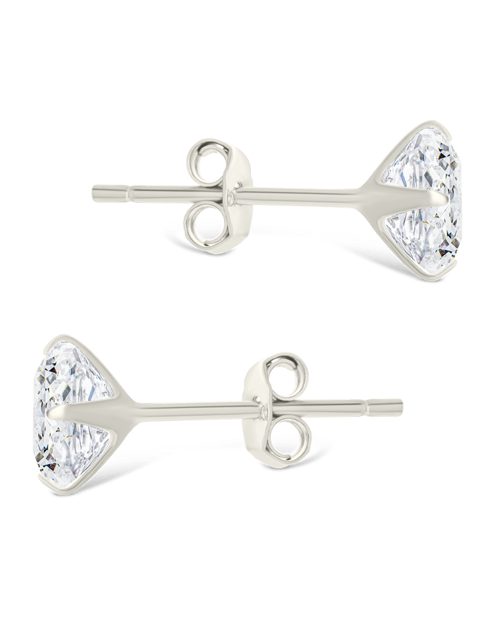 Cushion Cut Prong Set Stud Earrings
