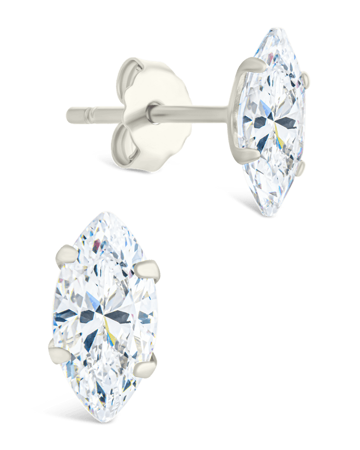 Marquise Cut Prong Set Stud Earrings