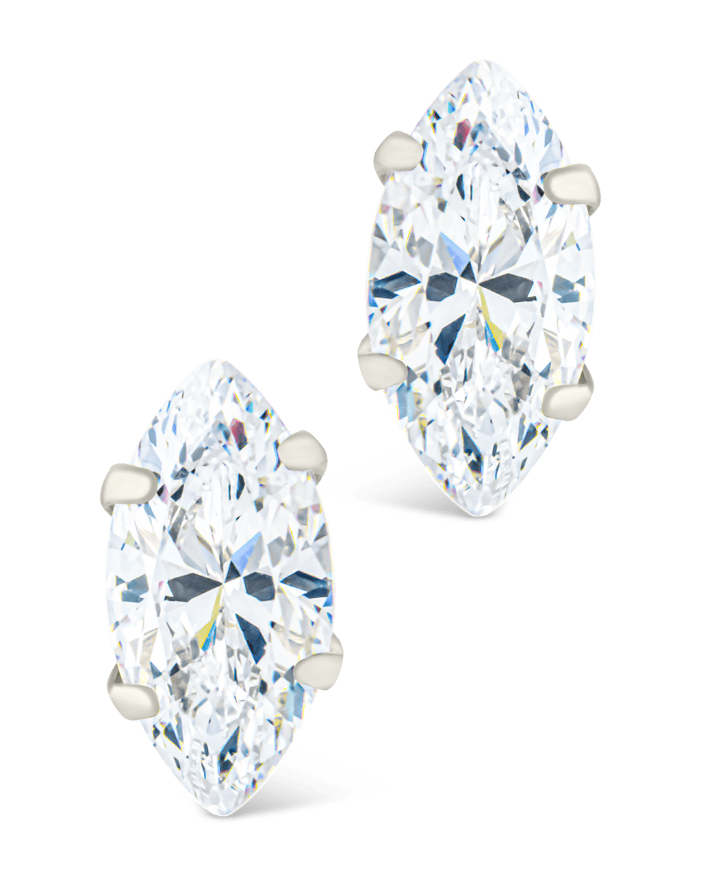 Marquise Cut Prong Set Stud Earrings