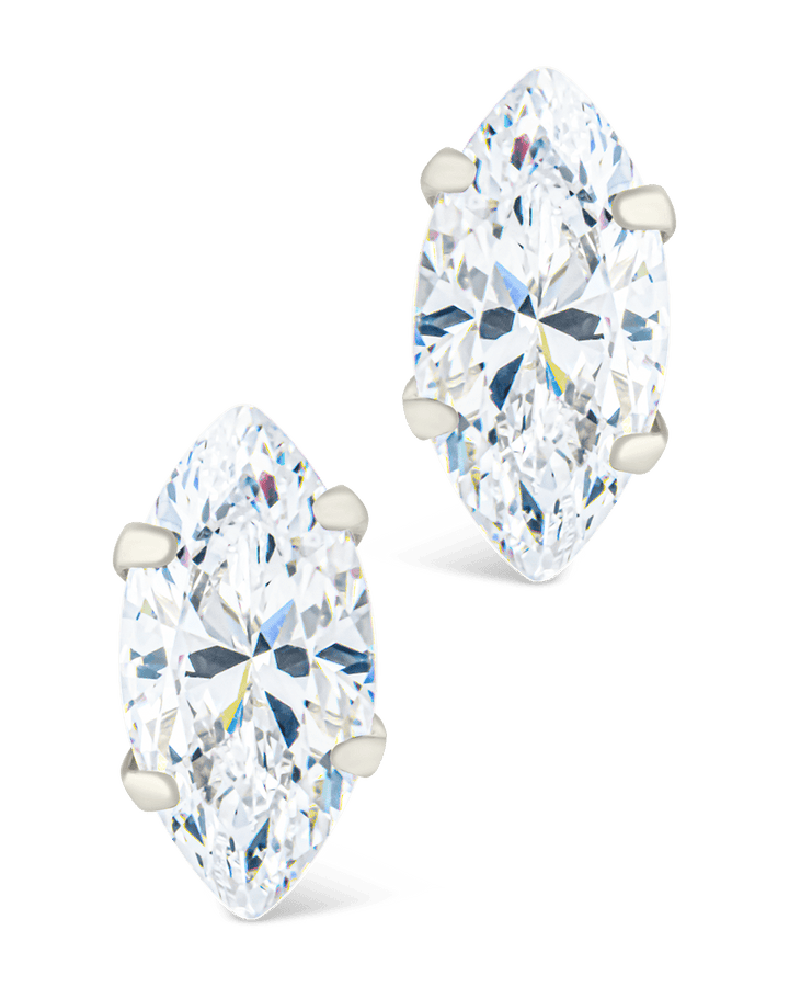 Marquise Cut Prong Set Stud Earrings