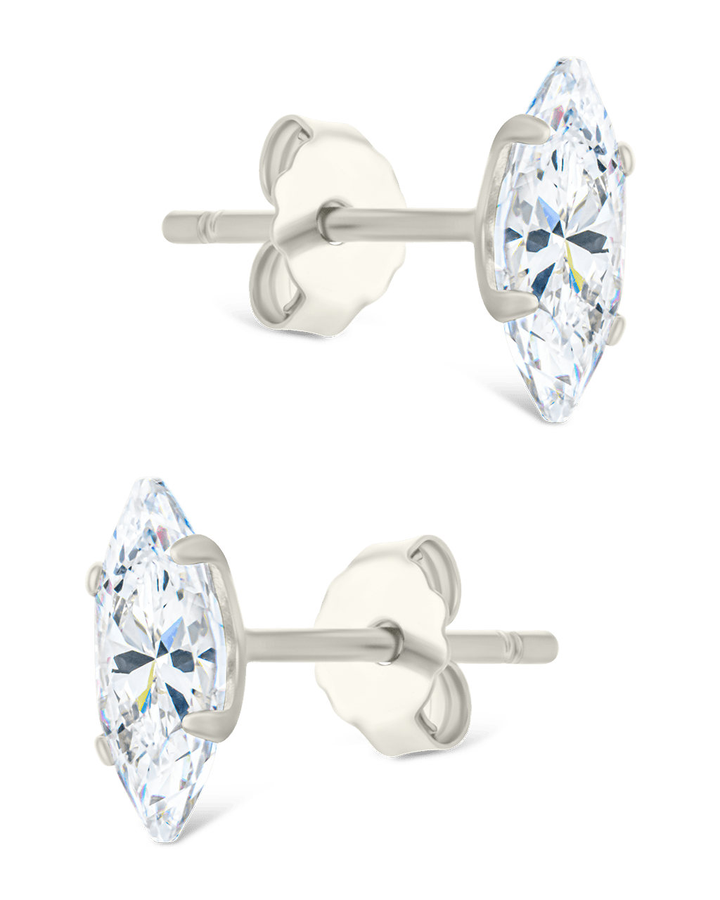 Marquise Cut Prong Set Stud Earrings
