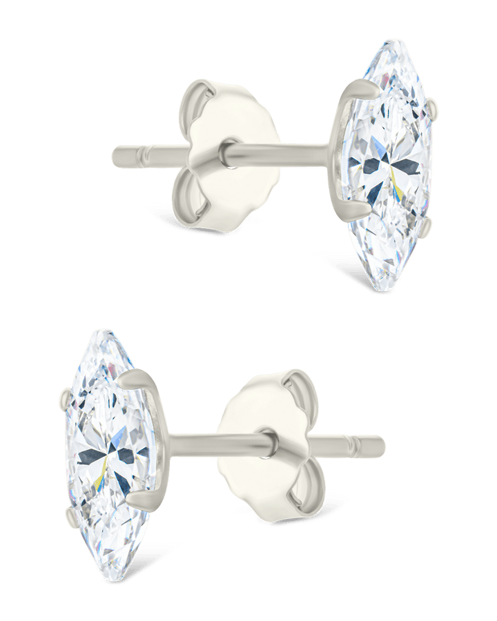 Marquise Cut Prong Set Stud Earrings