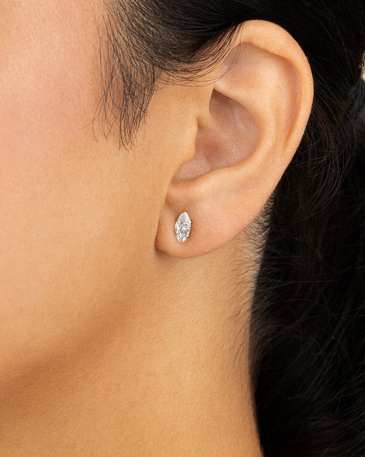 Marquise Cut Prong Set Stud Earrings