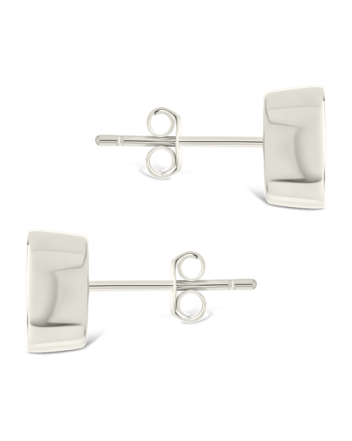 Oval Cut Bezel Set Stud Earrings