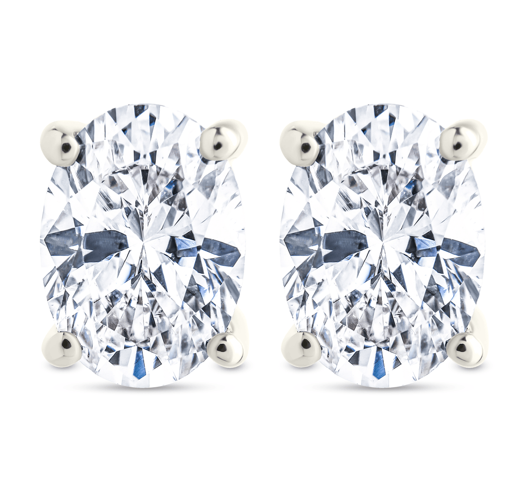 Oval Cut Prong Set Stud Earrings