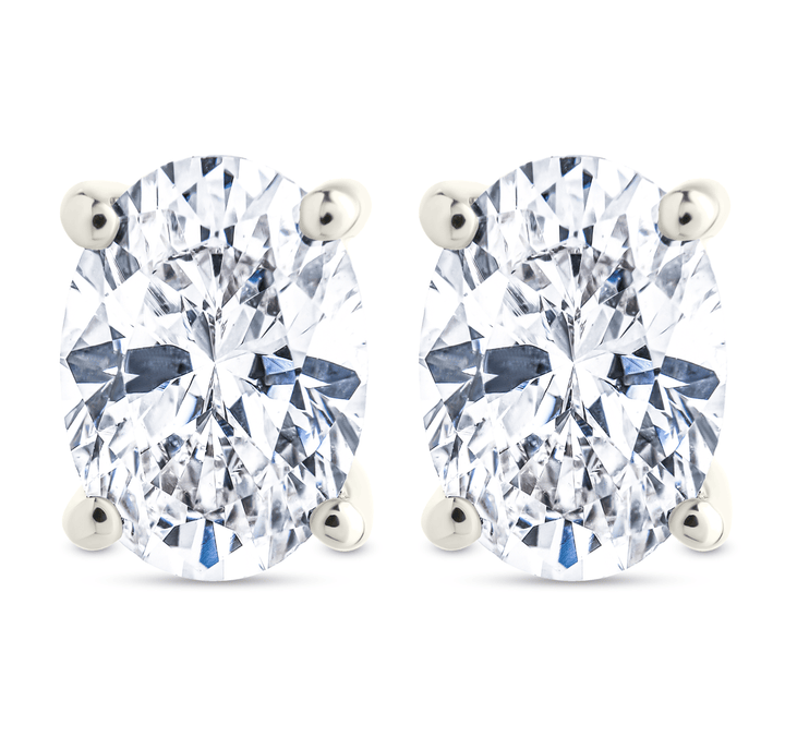 Oval Cut Prong Set Stud Earrings