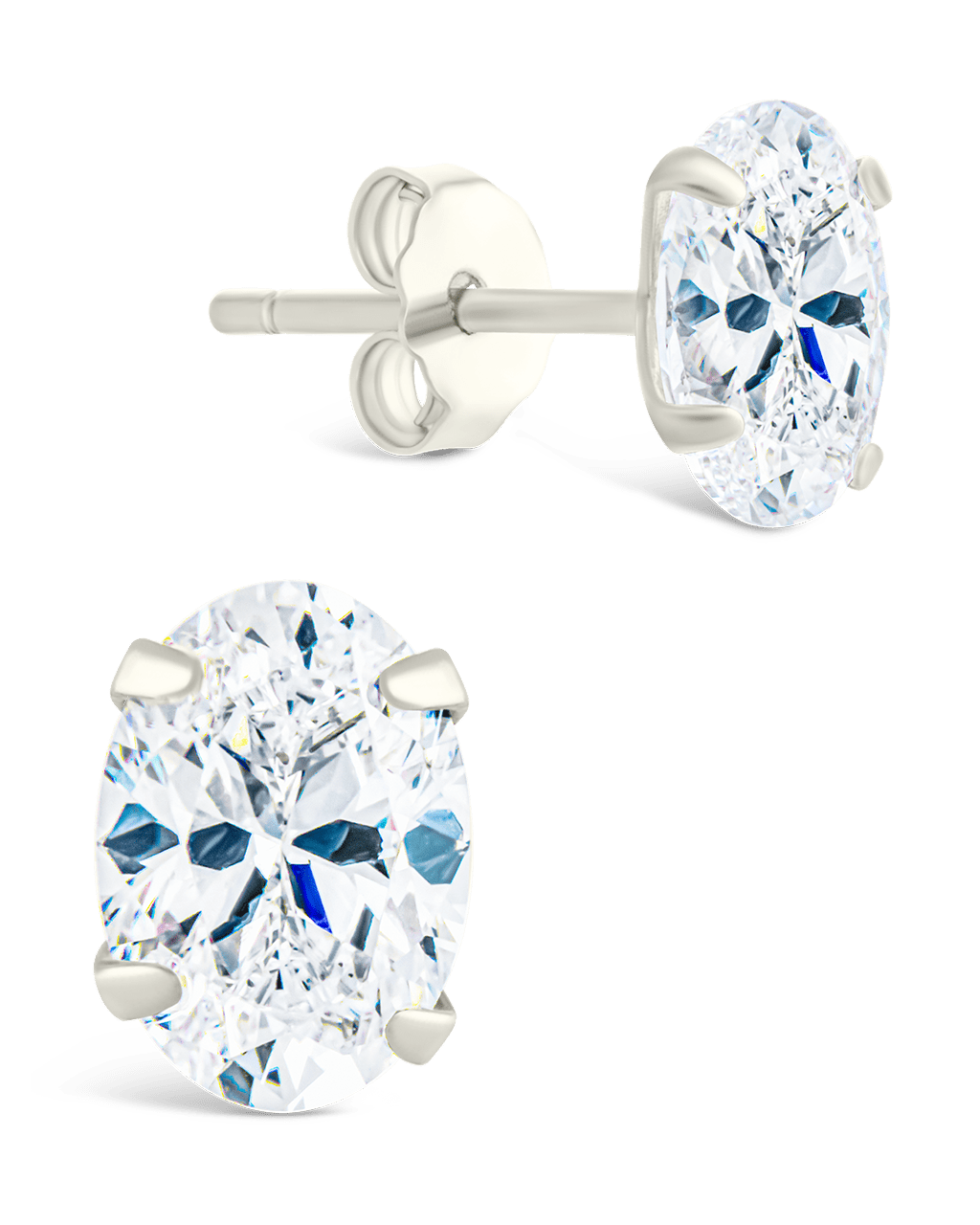 Oval Cut Prong Set Stud Earrings