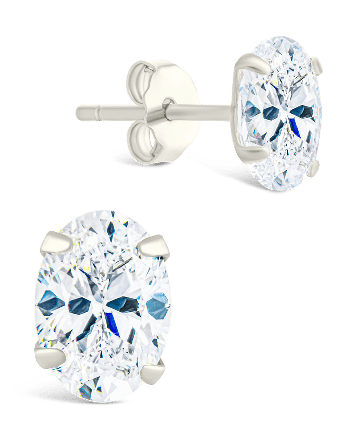 Oval Cut Prong Set Stud Earrings