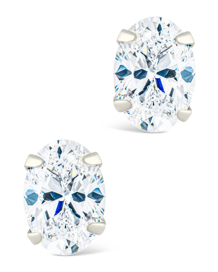 Oval Cut Prong Set Stud Earrings