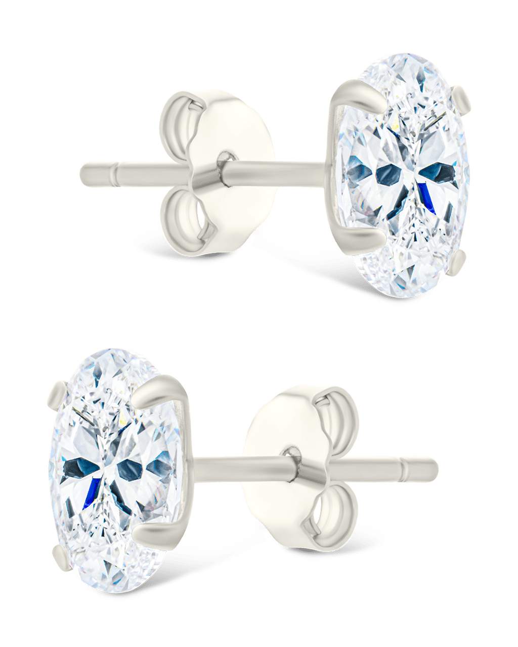 Oval Cut Prong Set Stud Earrings