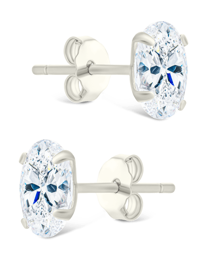 Oval Cut Prong Set Stud Earrings