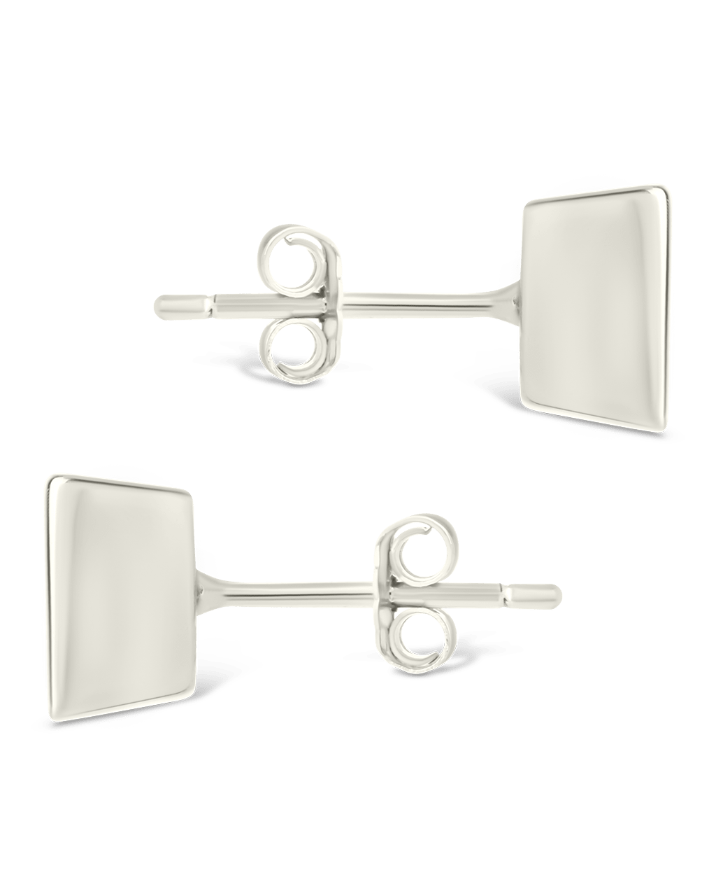 Princess Cut Bezel Set Stud Earrings
