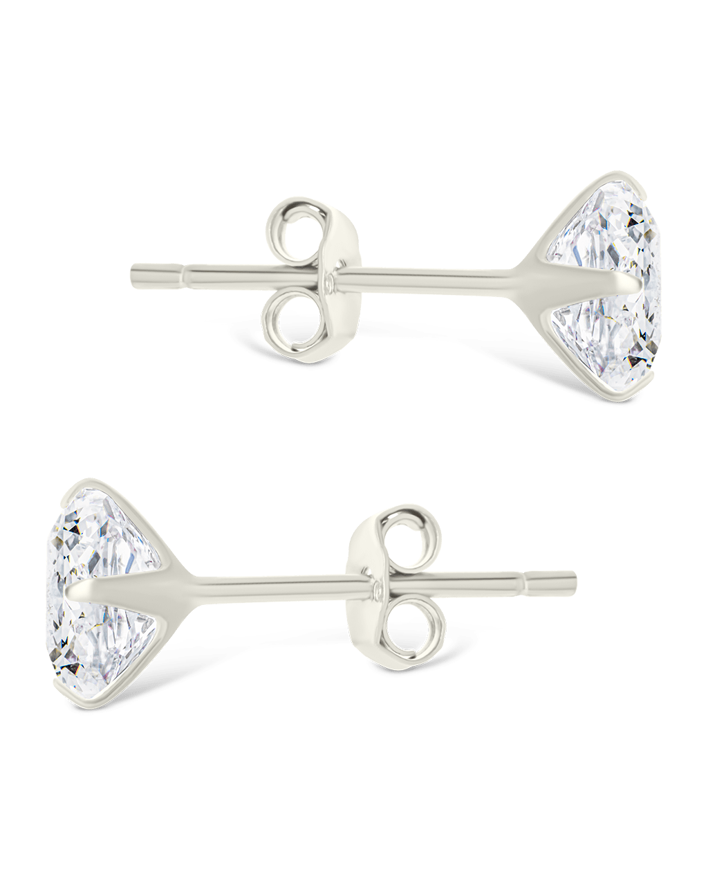 Princess Cut Prong Set Stud Earrings