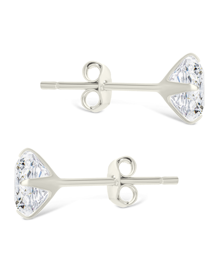 Princess Cut Prong Set Stud Earrings