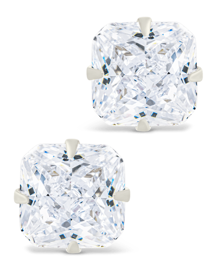 Radiant Cut Prong Set Stud Earrings