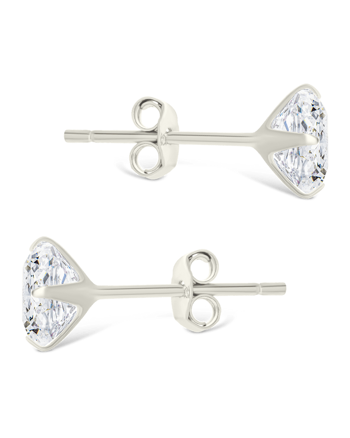 Radiant Cut Prong Set Stud Earrings