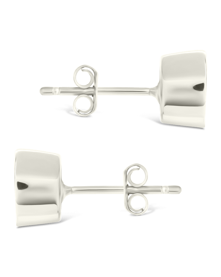 Sterling Silver Helene Round Cut Bezel Set Stud Earrings