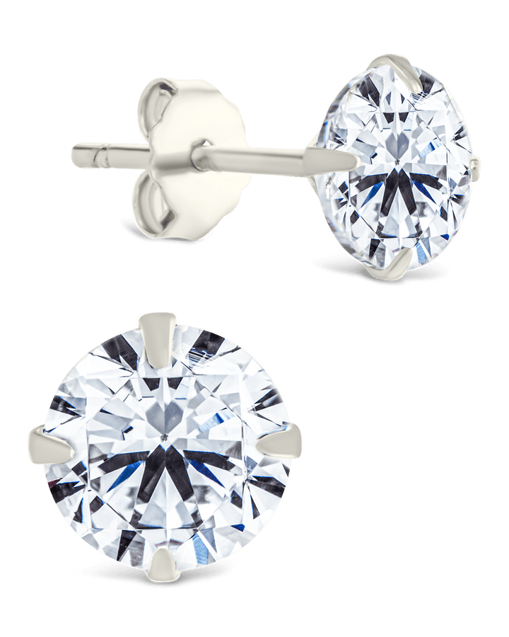 Round Cut Prong Set Stud Earrings
