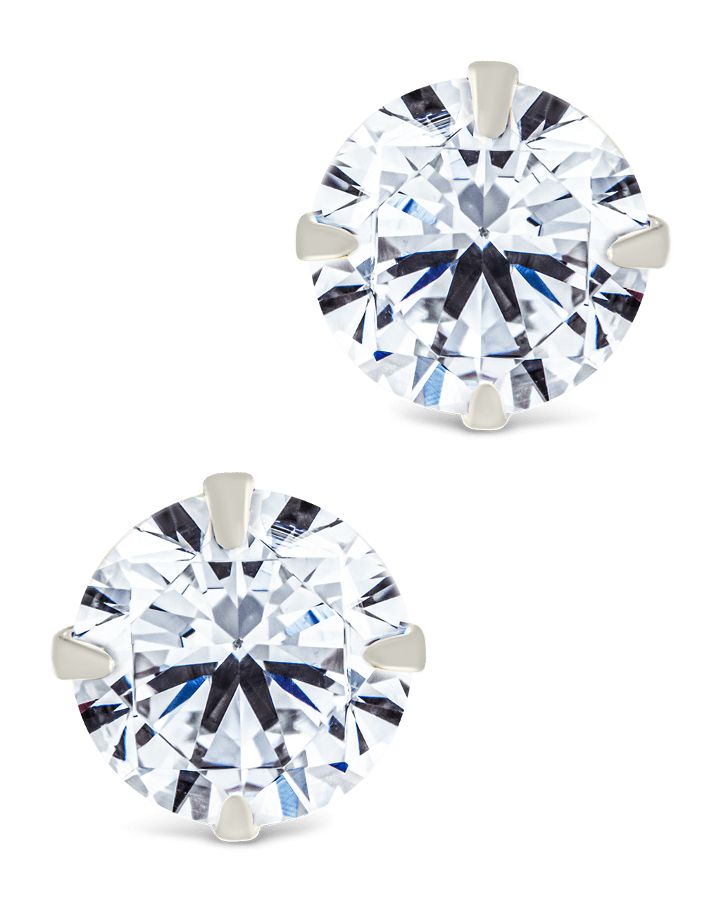 Round Cut Prong Set Stud Earrings