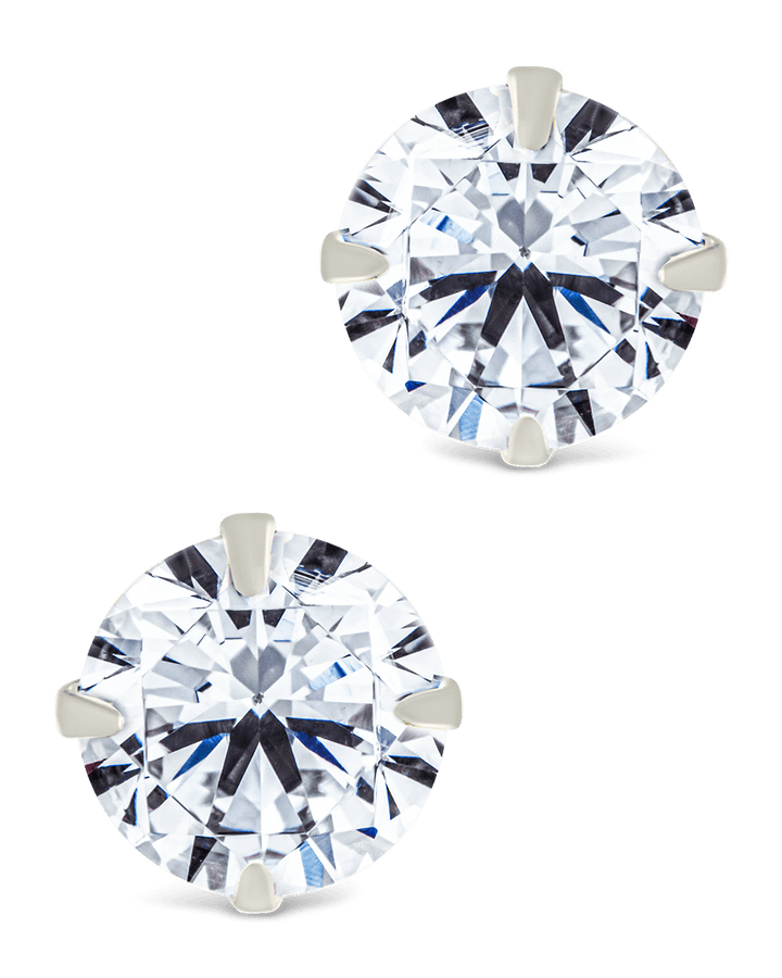 Round Cut Prong Set Stud Earrings
