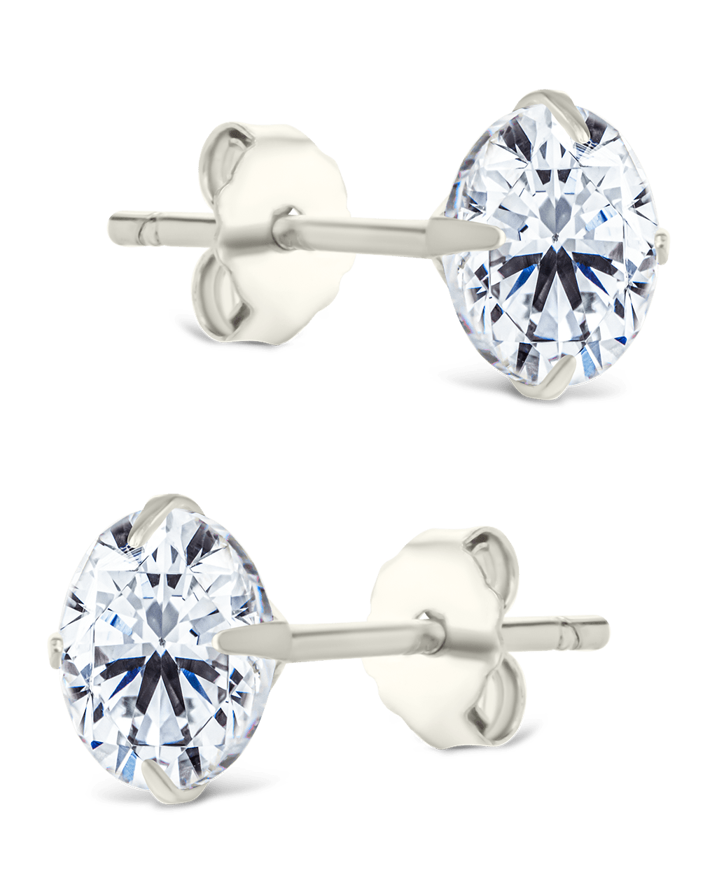 Round Cut Prong Set Stud Earrings