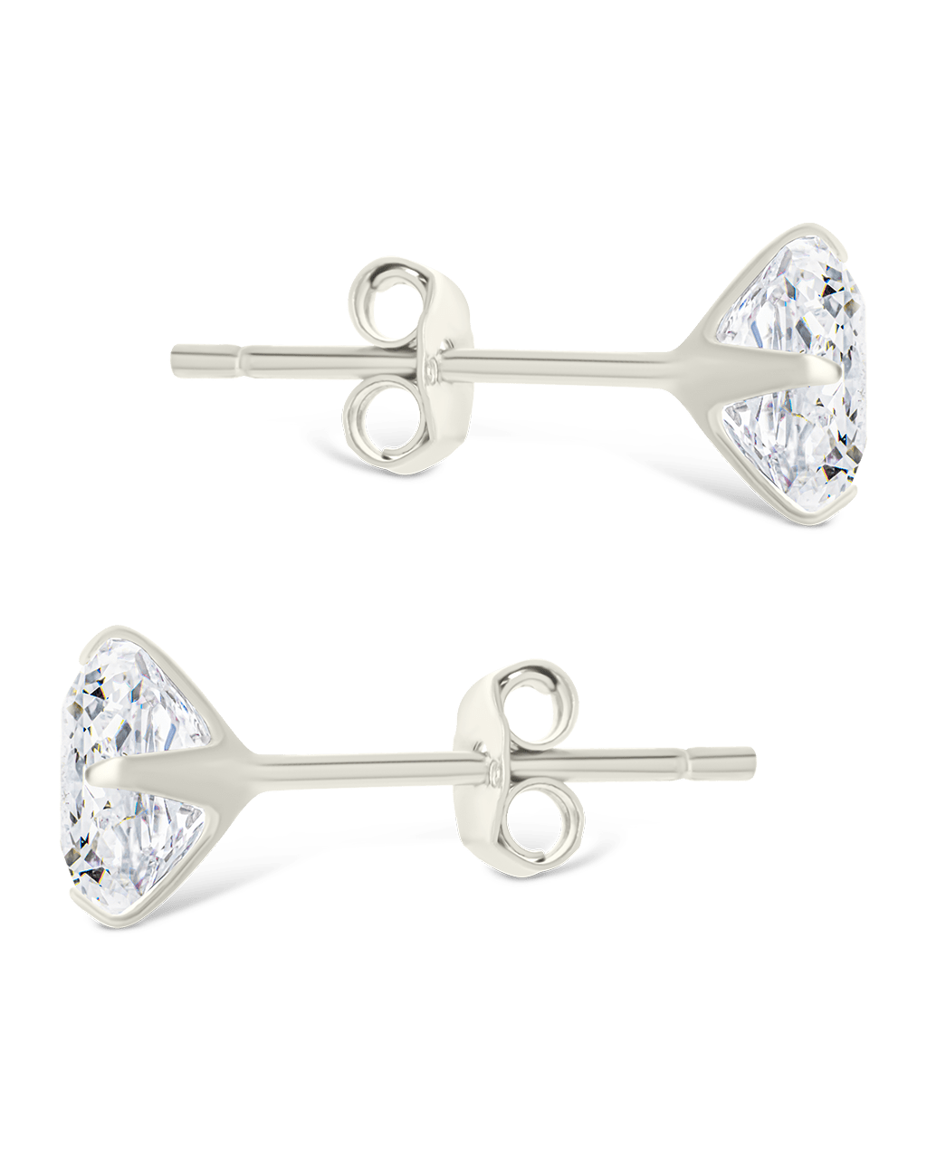 Round Cut Prong Set Stud Earrings
