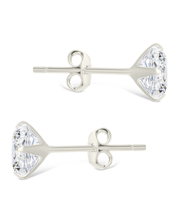 Round Cut Prong Set Stud Earrings