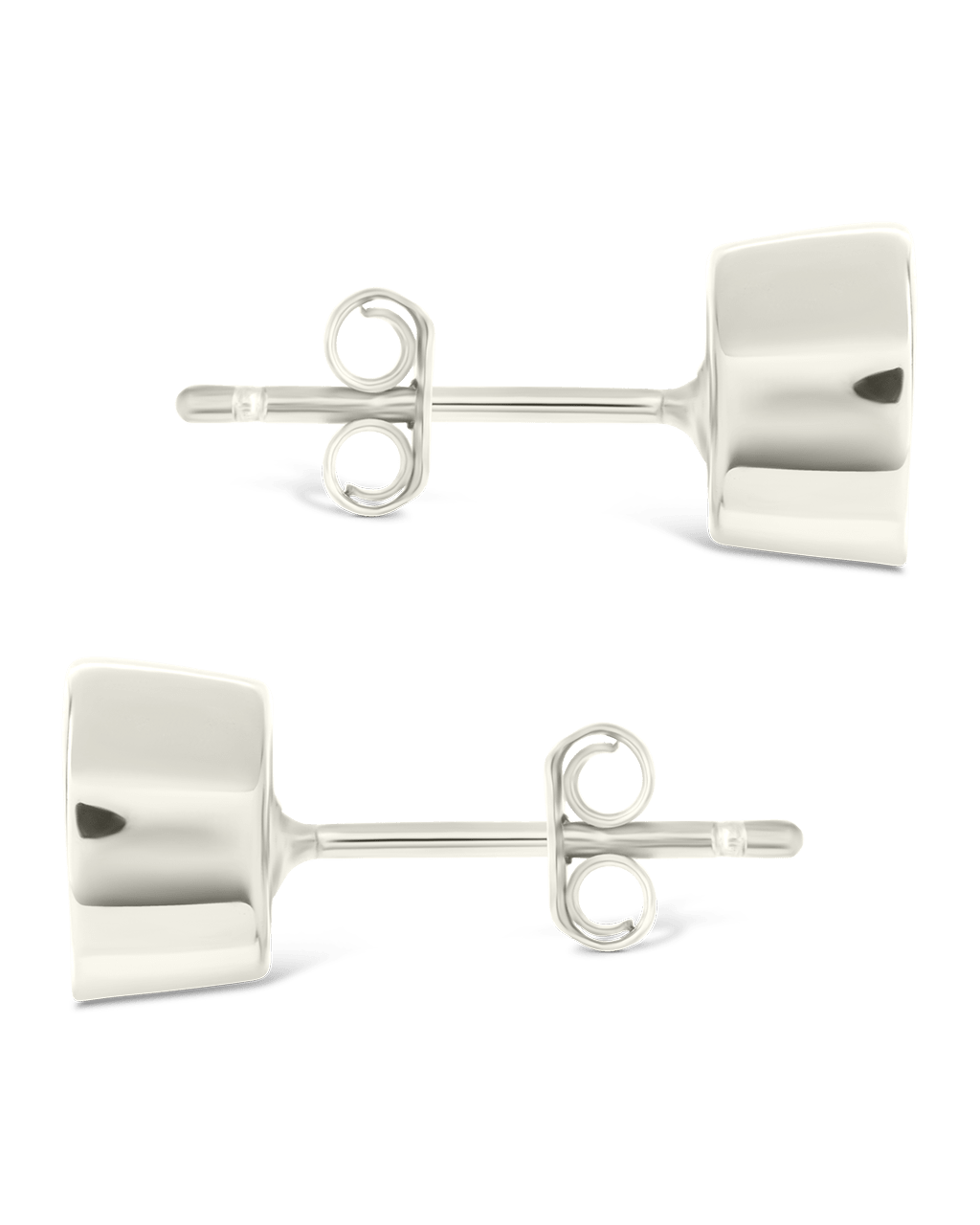 Trillion Cut Bezel Set Stud Earrings