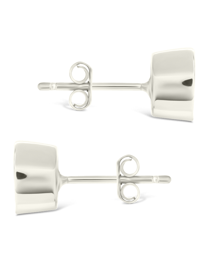 Trillion Cut Bezel Set Stud Earrings