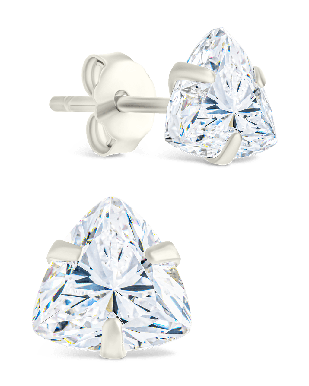 Trillion Cut Prong Set Stud Earrings