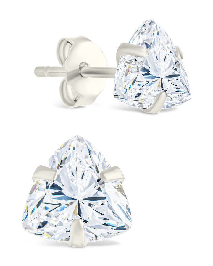 Trillion Cut Prong Set Stud Earrings