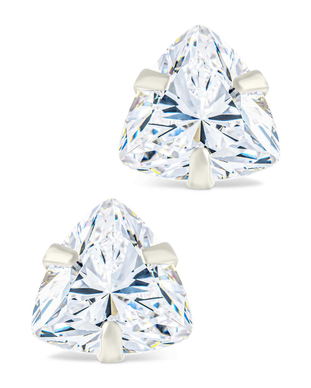 Trillion Cut Prong Set Stud Earrings