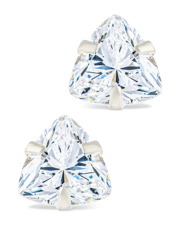 Trillion Cut Prong Set Stud Earrings
