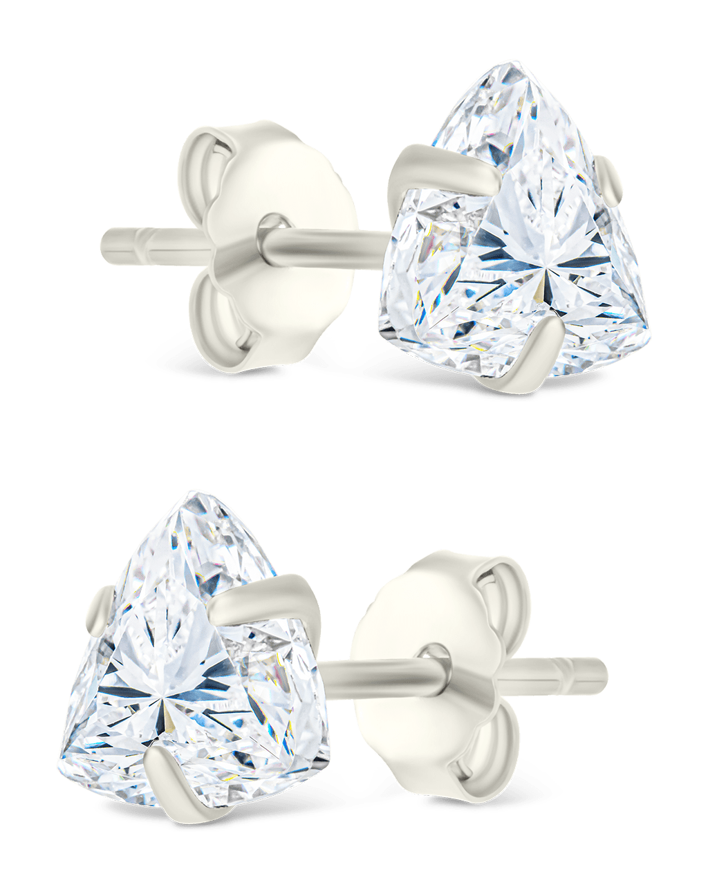 Trillion Cut Prong Set Stud Earrings