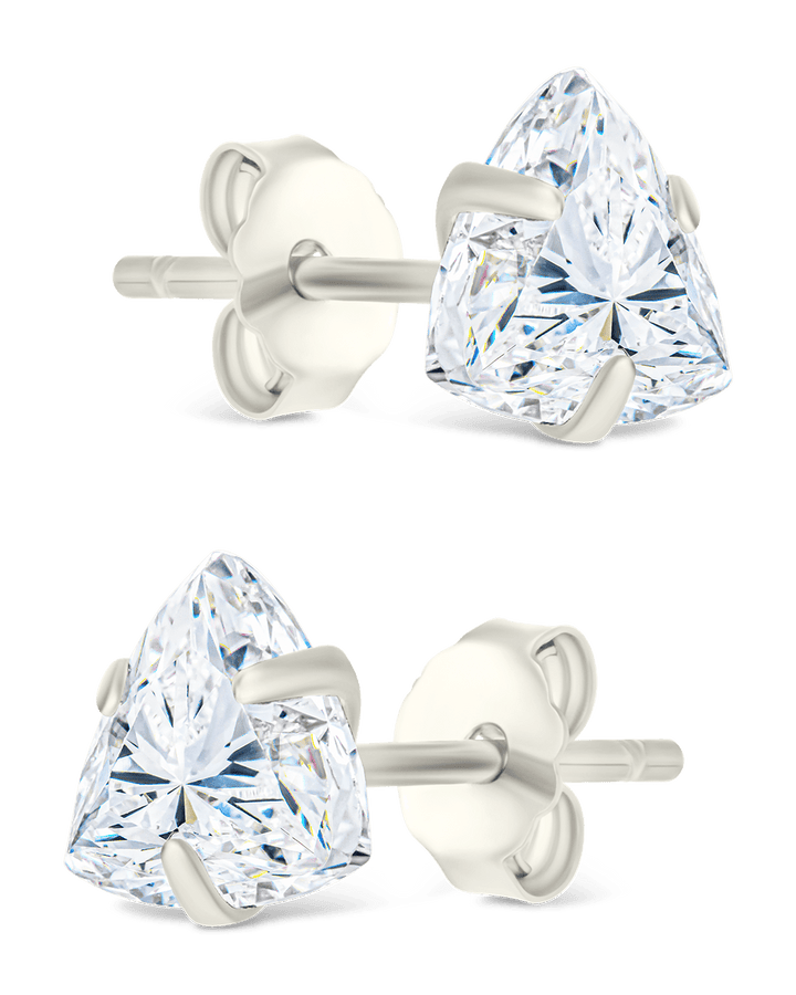 Trillion Cut Prong Set Stud Earrings