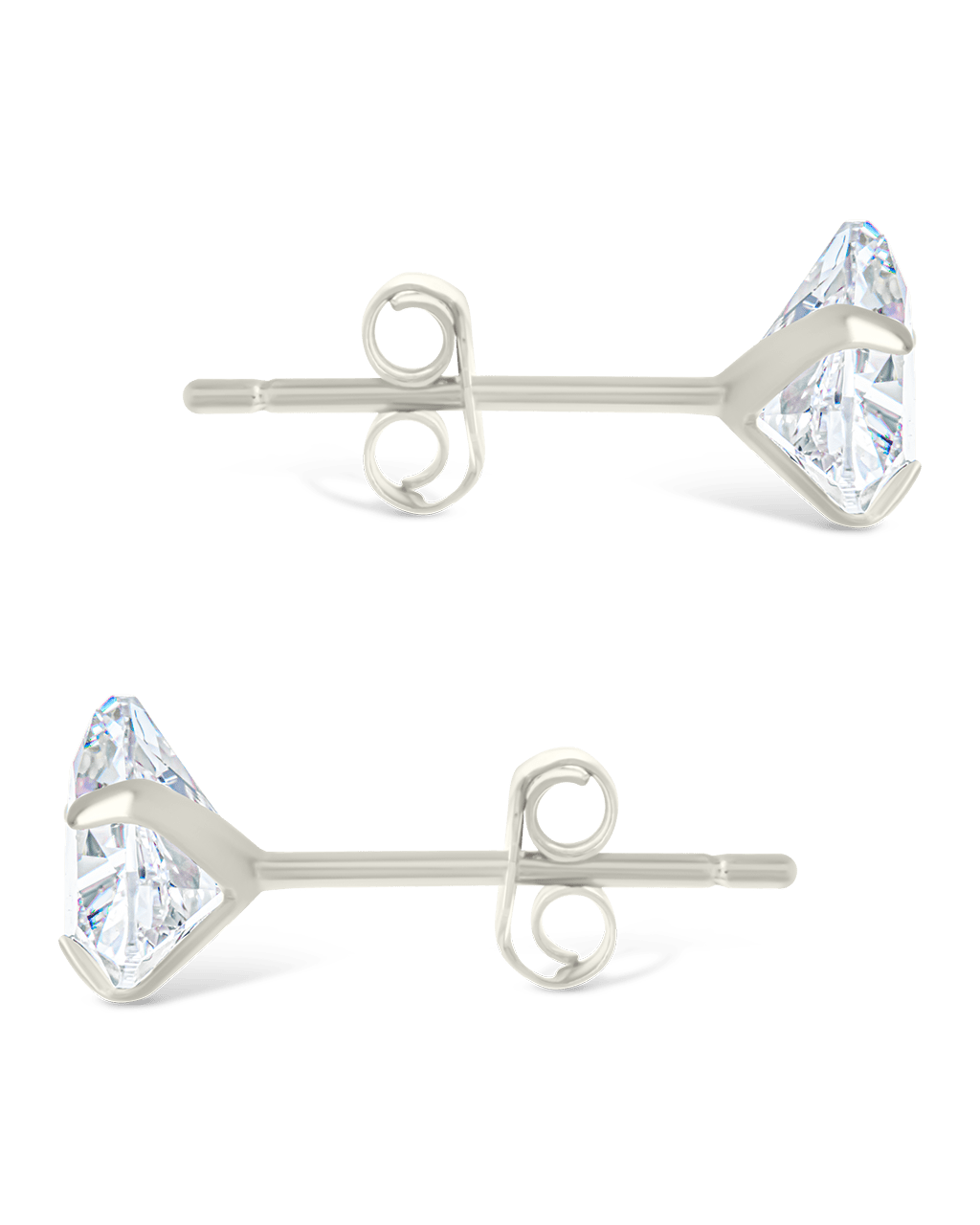 Trillion Cut Prong Set Stud Earrings