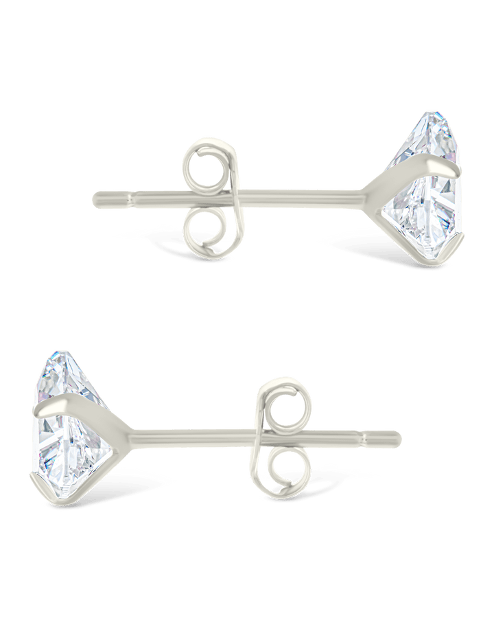 Trillion Cut Prong Set Stud Earrings