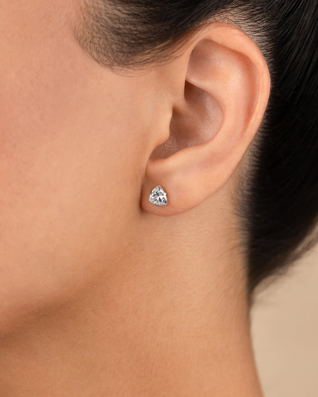 Trillion Cut Prong Set Stud Earrings