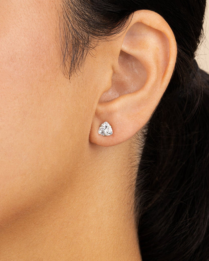 Trillion Cut Prong Set Stud Earrings