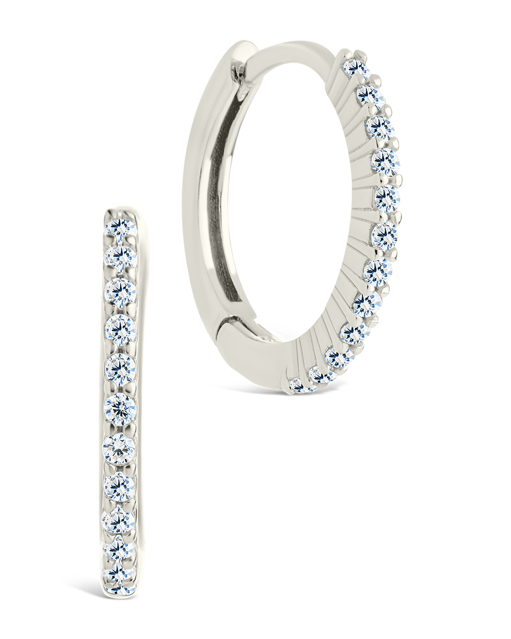 Pave CZ Micro Hoops