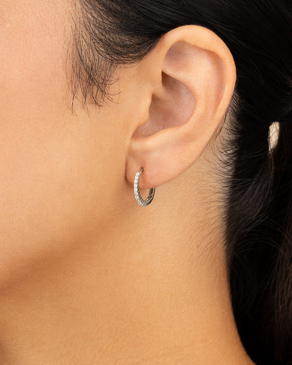 Pave CZ Micro Hoops