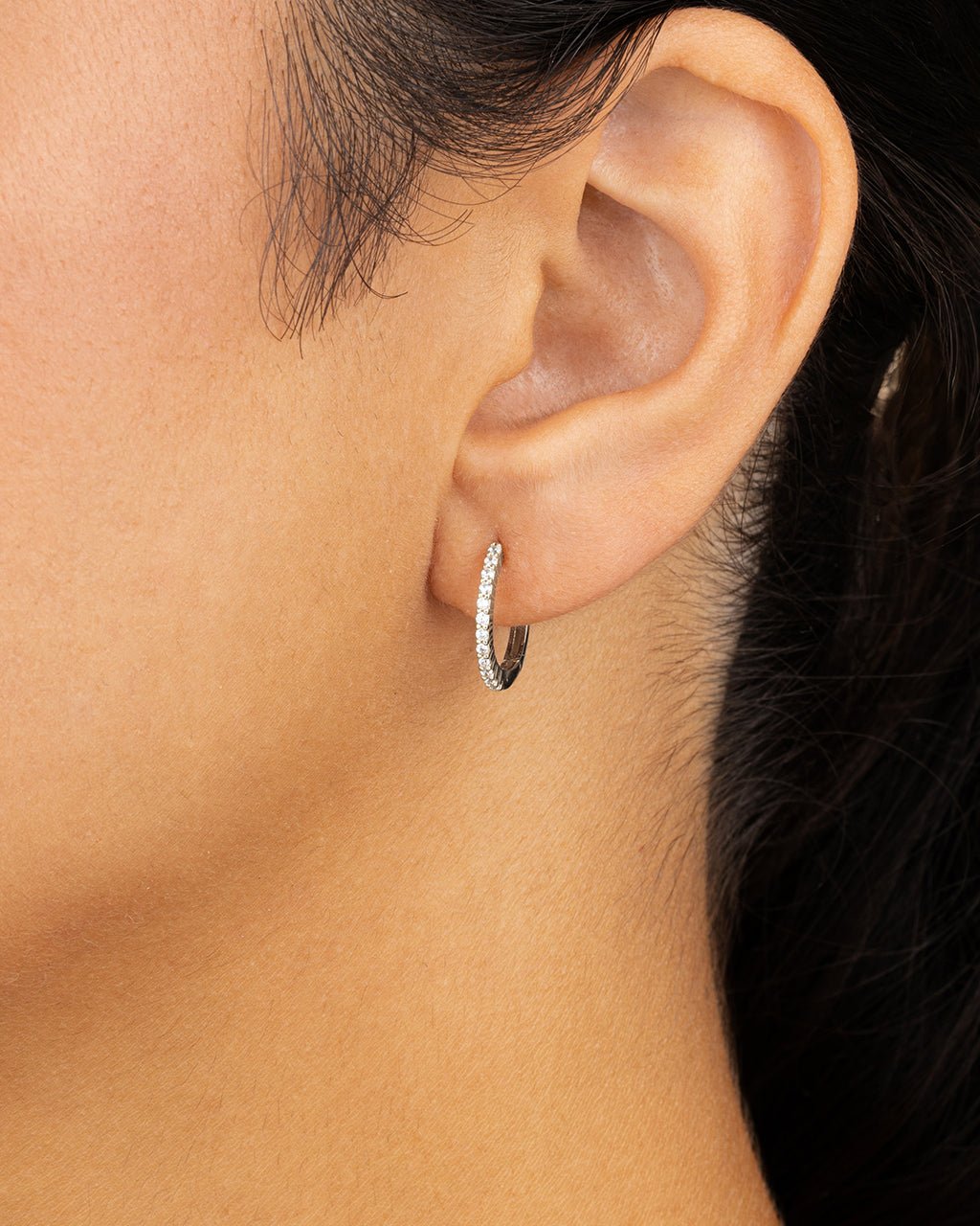 Pave CZ Micro Hoops