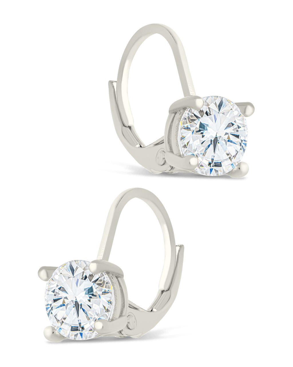 Round Cut French Clip Earrings