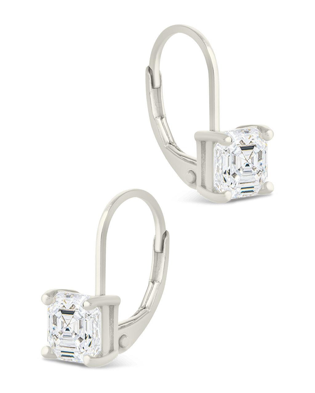 Princess Cut French Clip Earrings