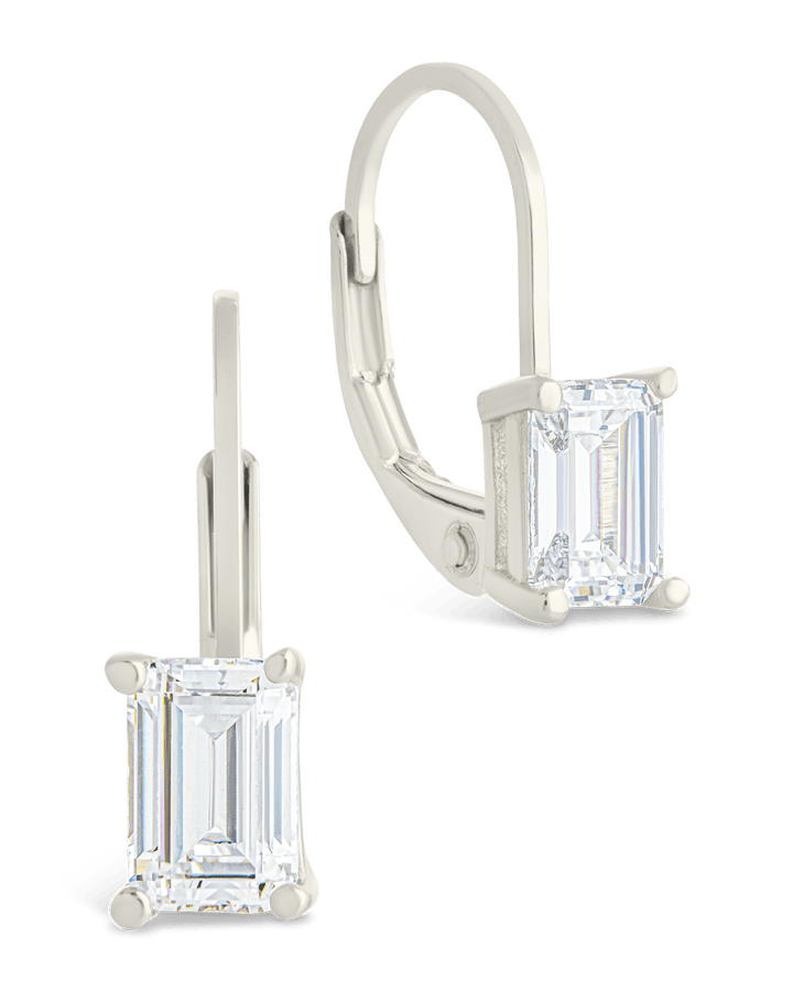 Emerald Cut French Clip Earrings