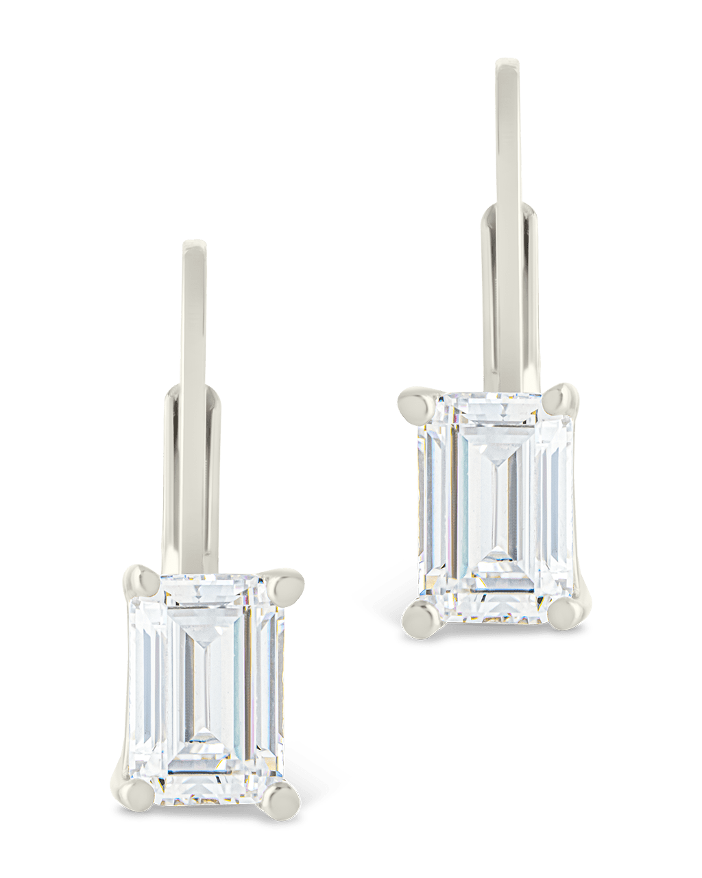 Emerald Cut French Clip Earrings