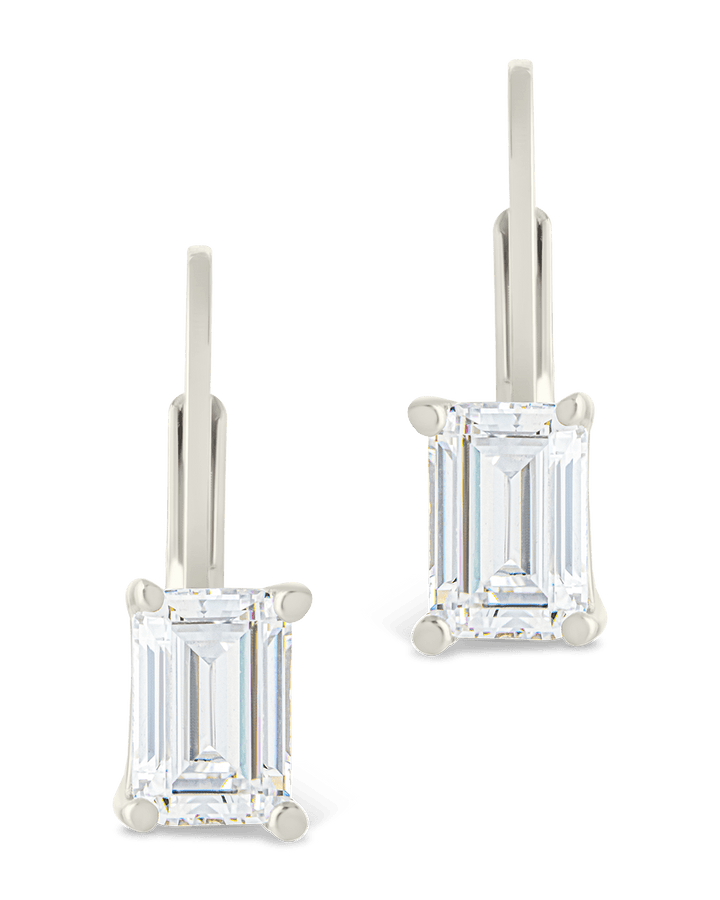 Emerald Cut French Clip Earrings