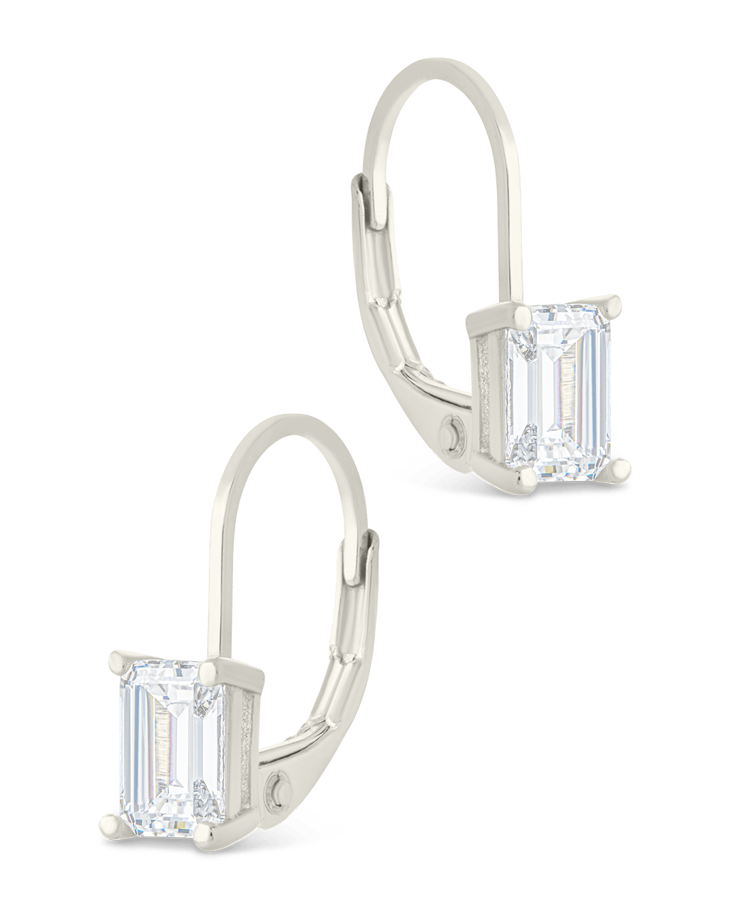 Emerald Cut French Clip Earrings